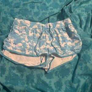 George Women's Sky Blue and White Sleep Shorts